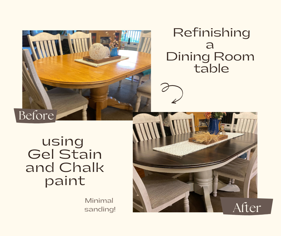 How to restain your dining room table using Gel Stain and minimal ...